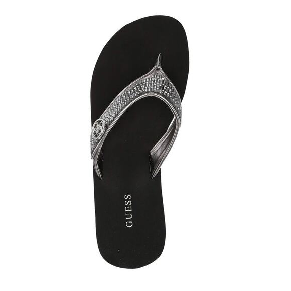 GUESS Sarraly Eva Logo Wedge Sandal in Disco Rhinestone Size US 11 New w/o Tag - Picture 3 of 14